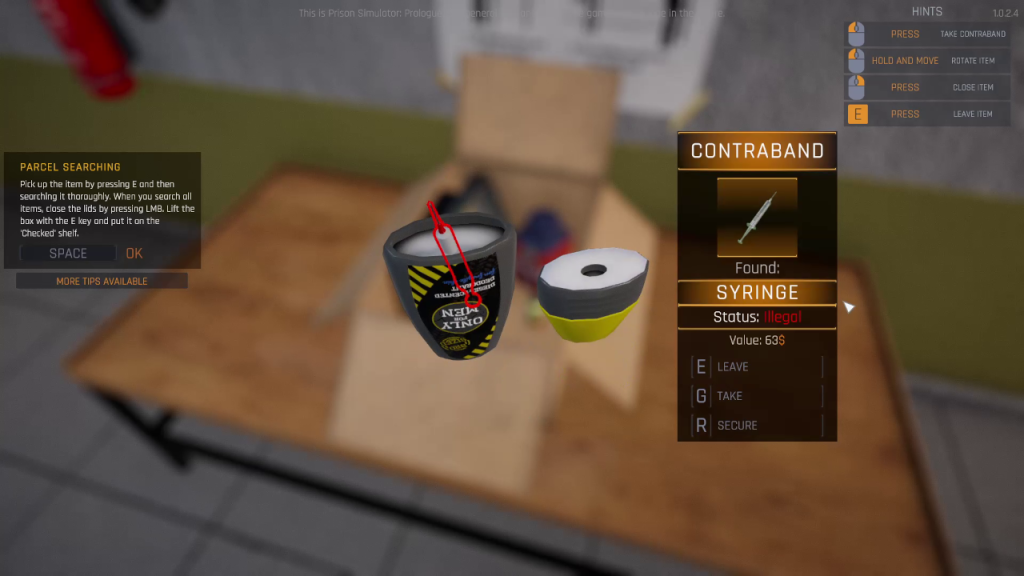 checking for banned items